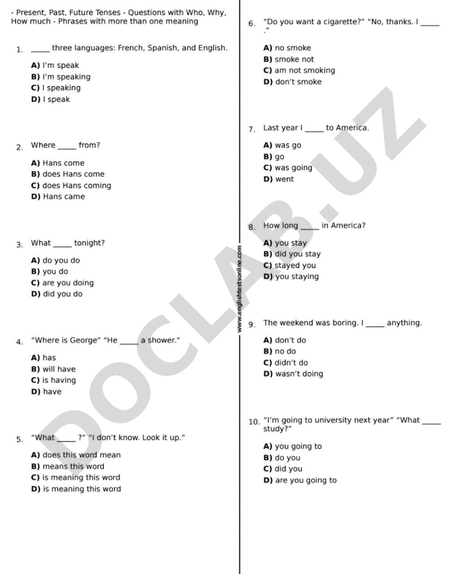 Professional English Teacher uchun maxsus test