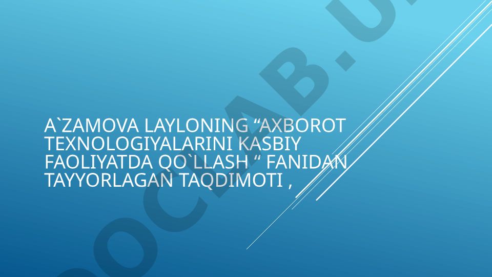 Kompyuter tarmoqlari va ularning turlari