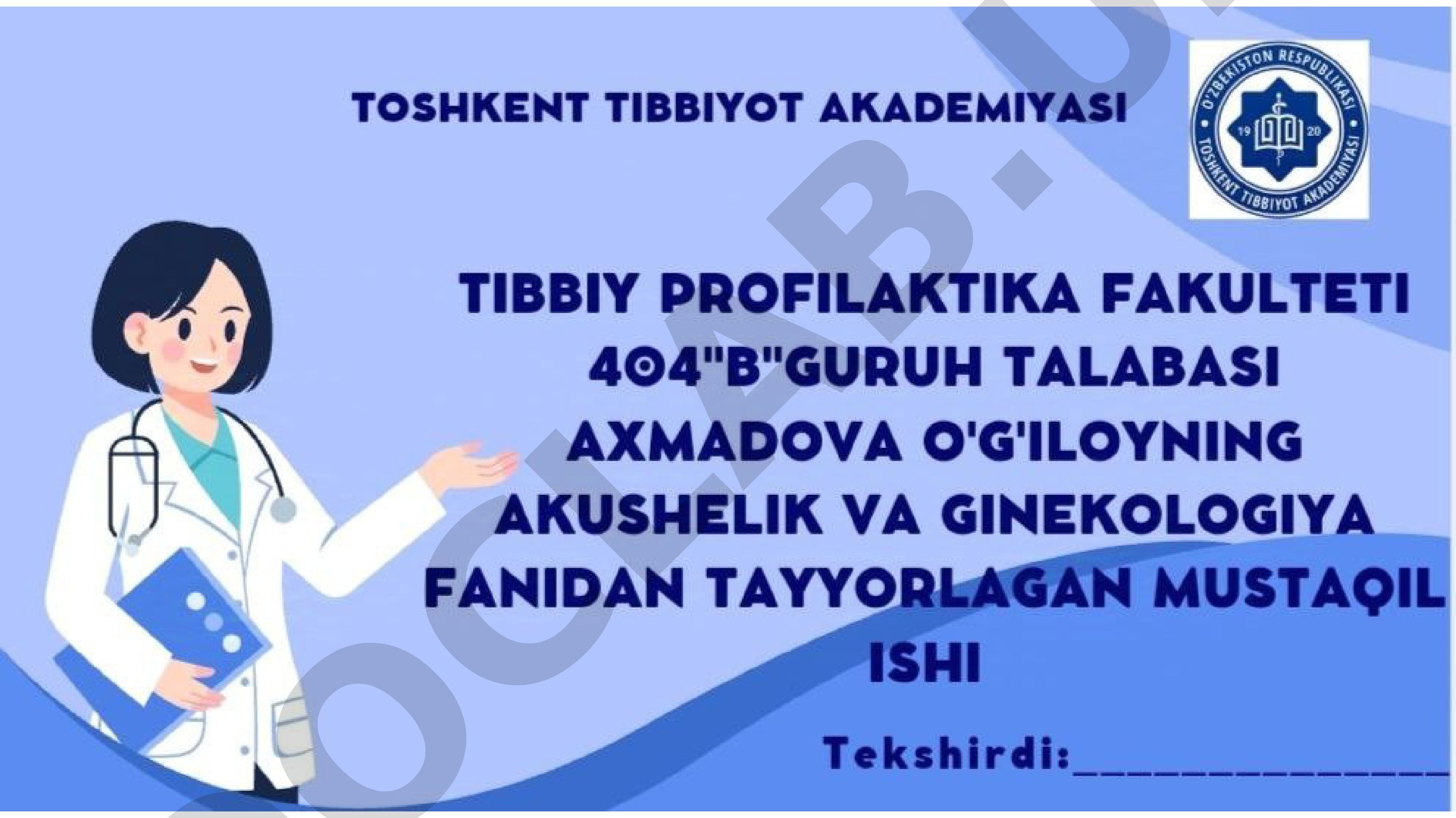 Homila chanog'ining oldinda yotishi turlari va diagnostikasi