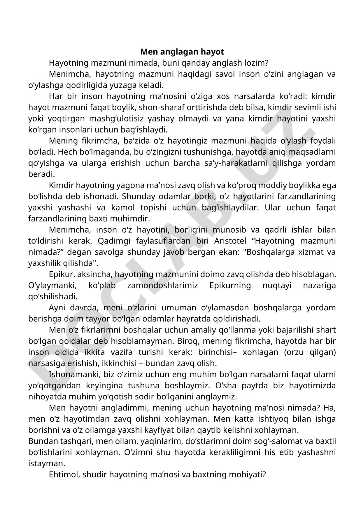 Men anglagan hayot