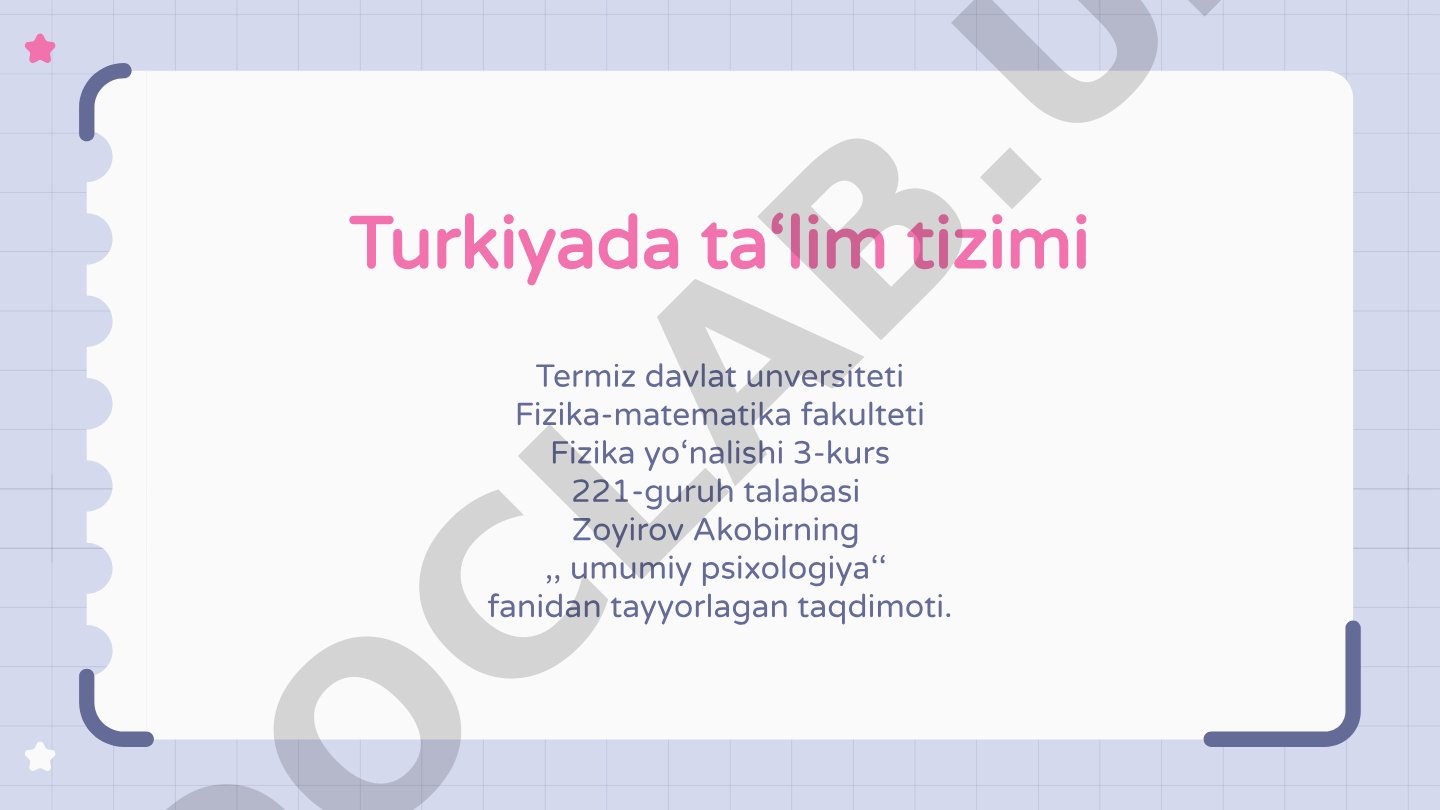 Turkiyada ta'lim tizimi