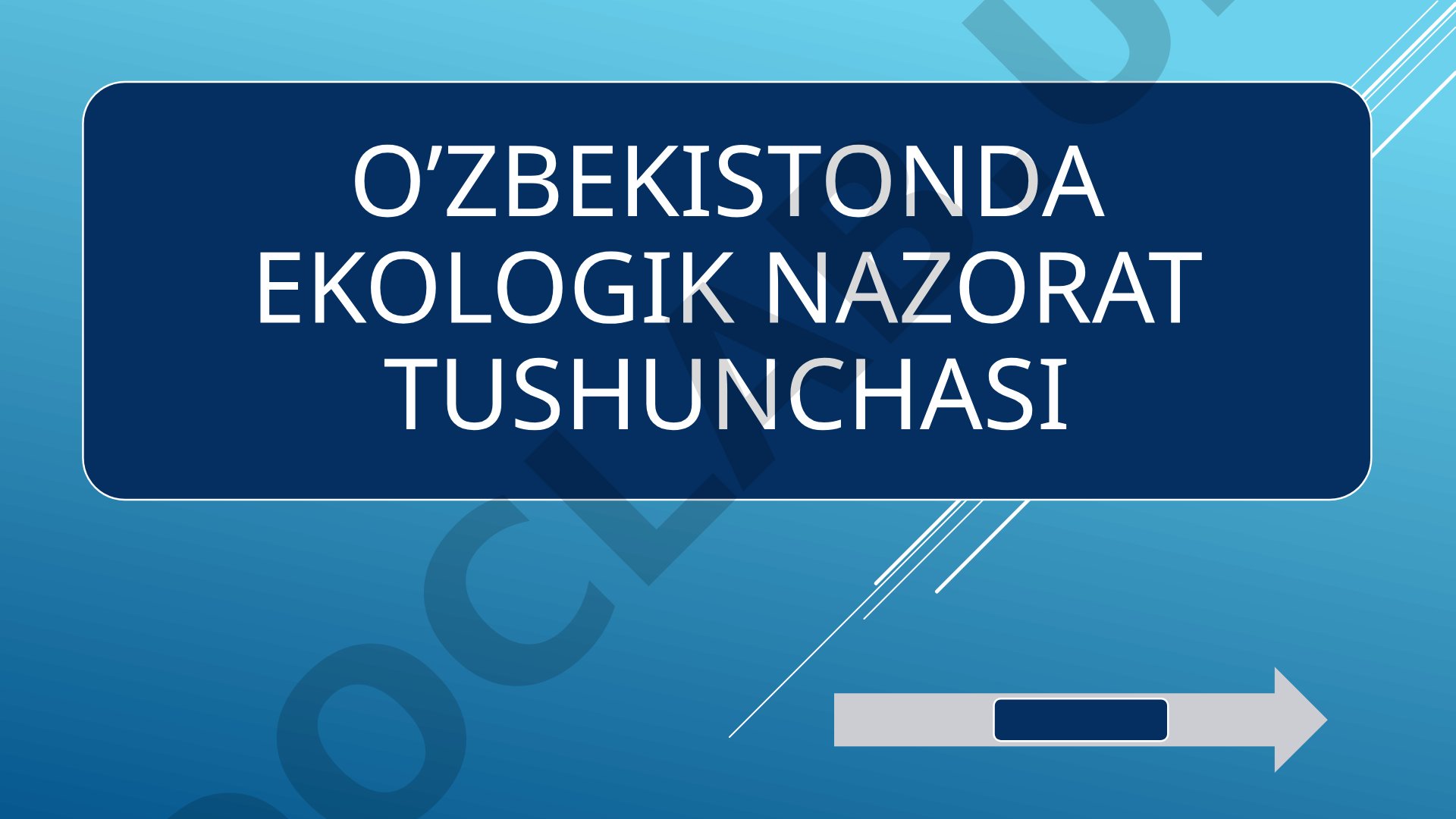 O’zbekistonda ekologik nazorat tushunchasi