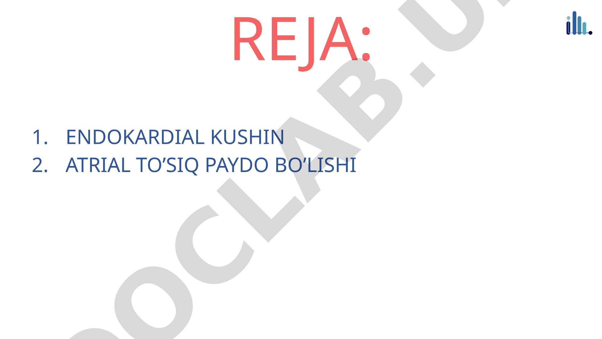 Endokardial kushin atrial to’siq paydo bo’lishi