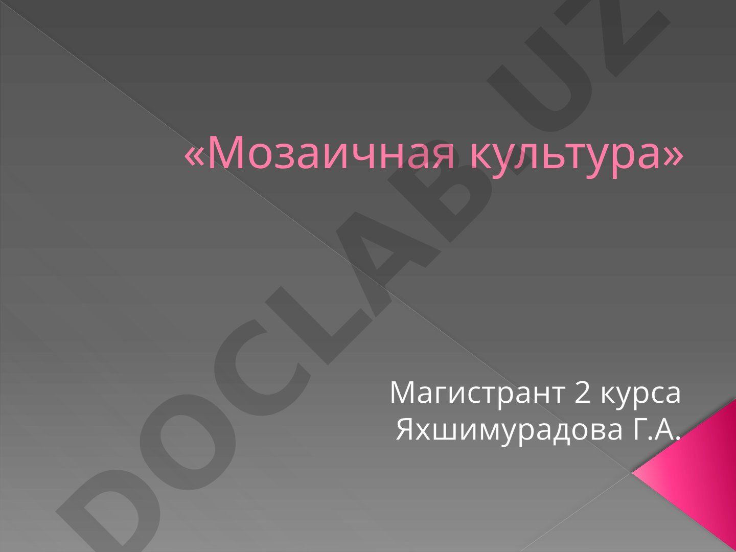 Мозаичная культура Абраама Моля