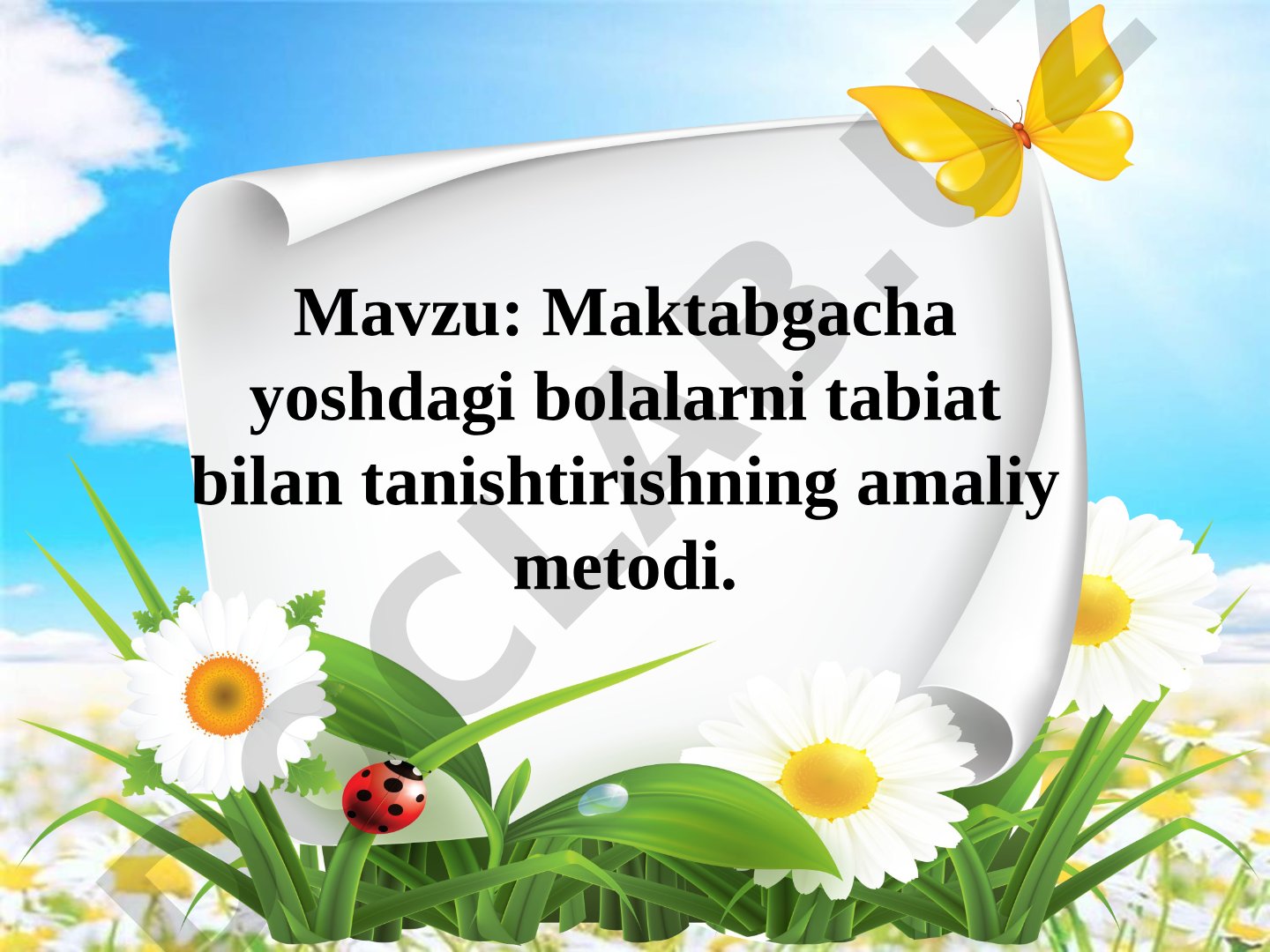 Maktabgacha yoshdagi bolalarni tabiat bilan tanishtirishning amaliy metodi