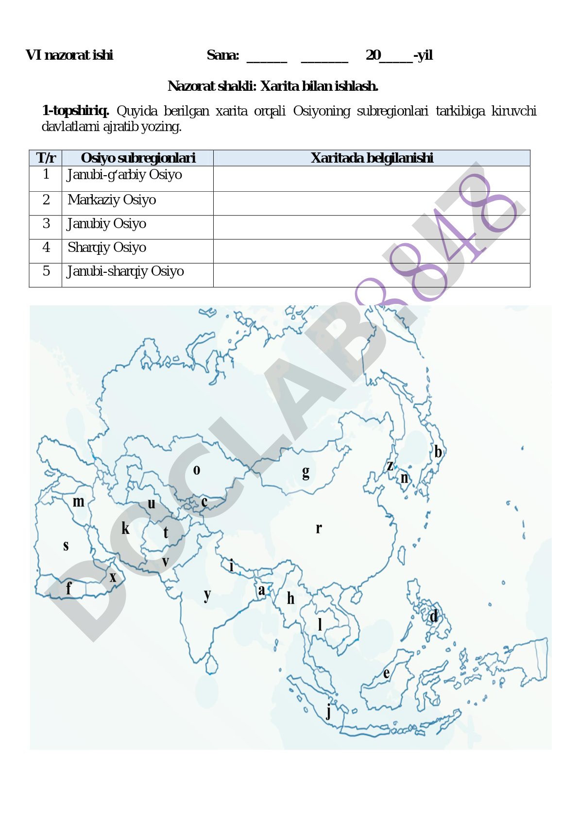 Osiyo subregionlari, geografik o'rni va iqtisodiy guruhlanishi