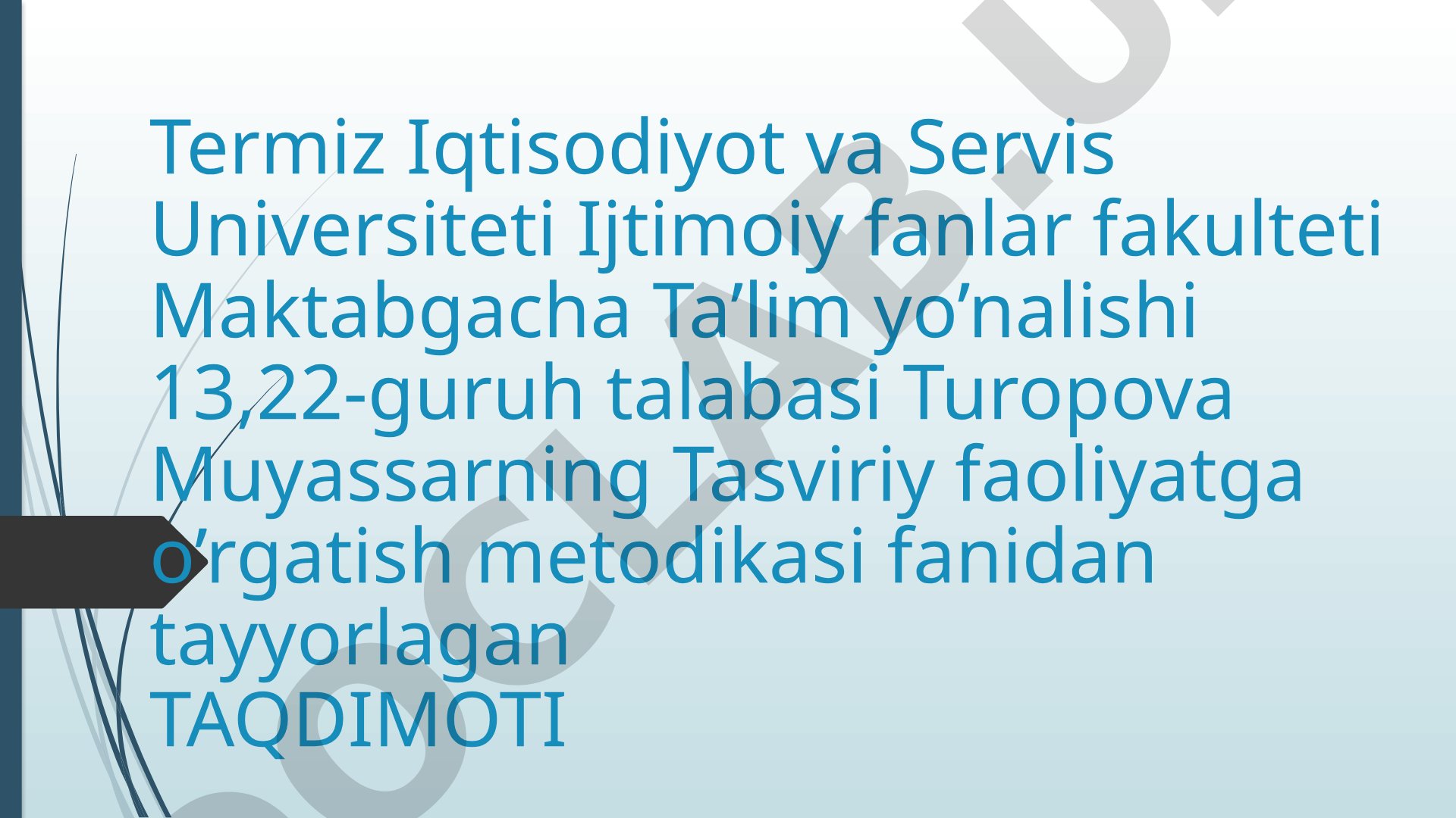 MTTning turli yosh guruhlarida bolallarni loy ishiga o'rgatish metodlari