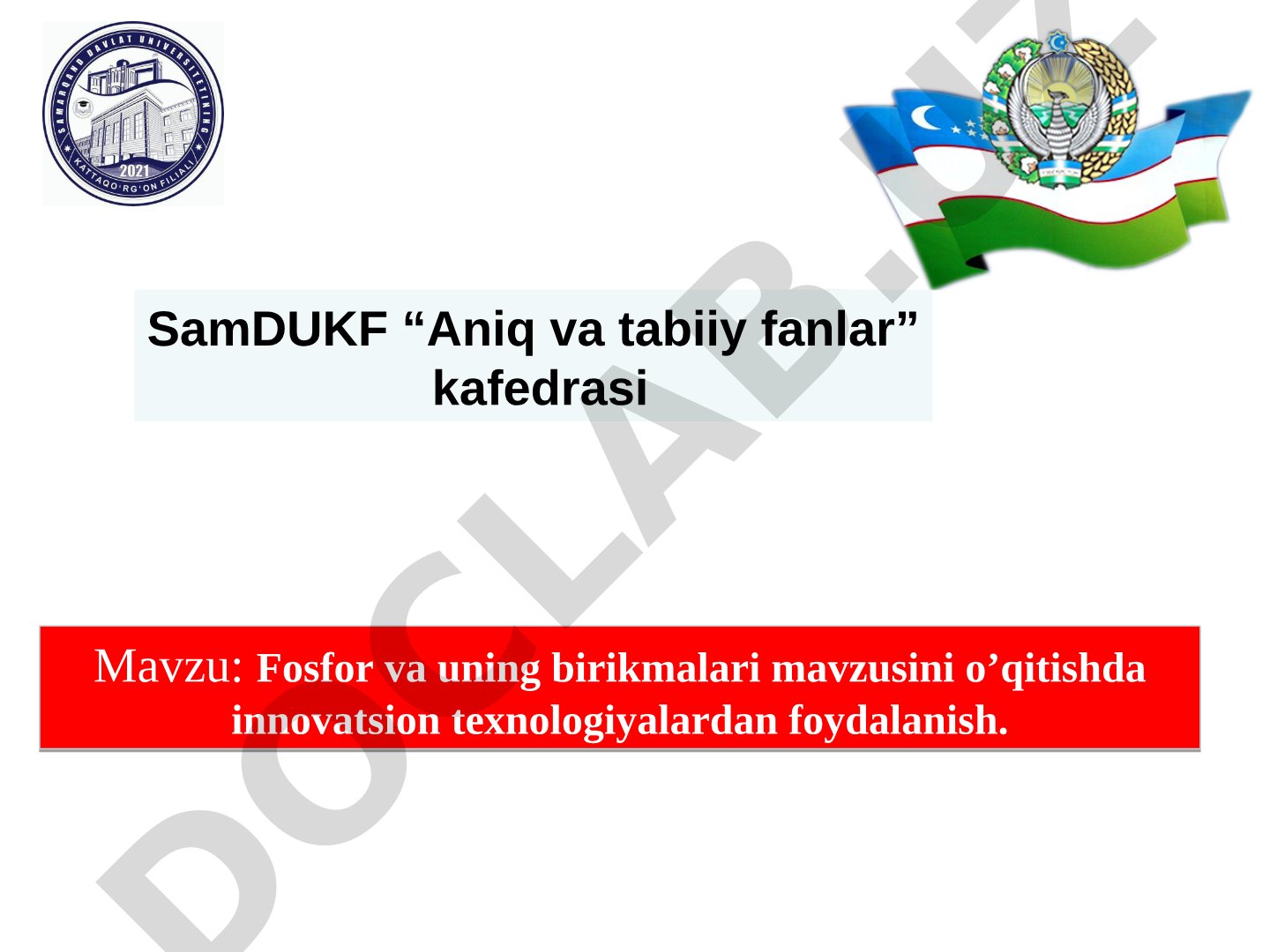 Fosfor va uning birikmalari mavzusini o’qitishda innovatsion texnologiyalardan foydalanish