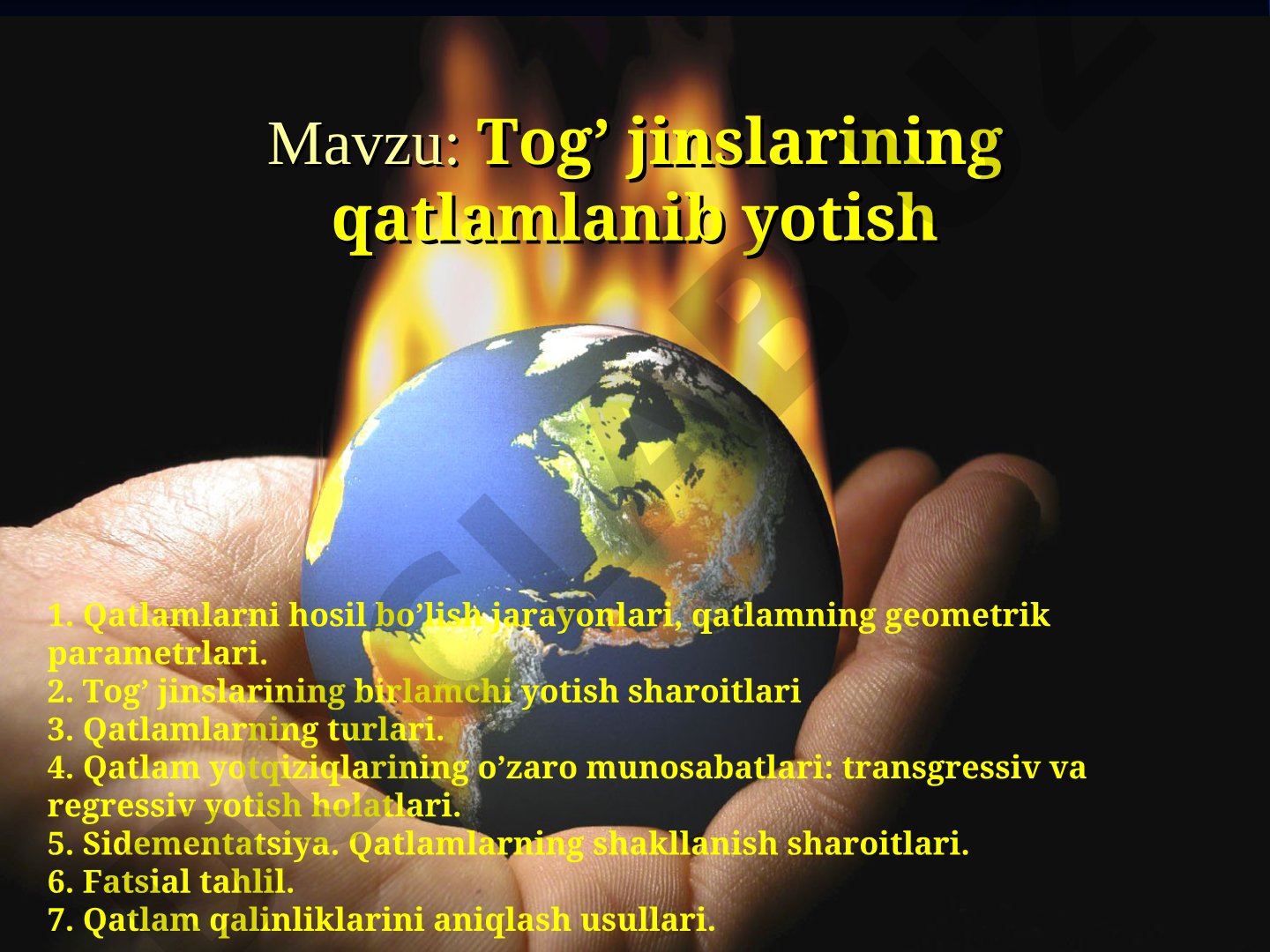 Tog’ jinslarining qatlamlanib yotish