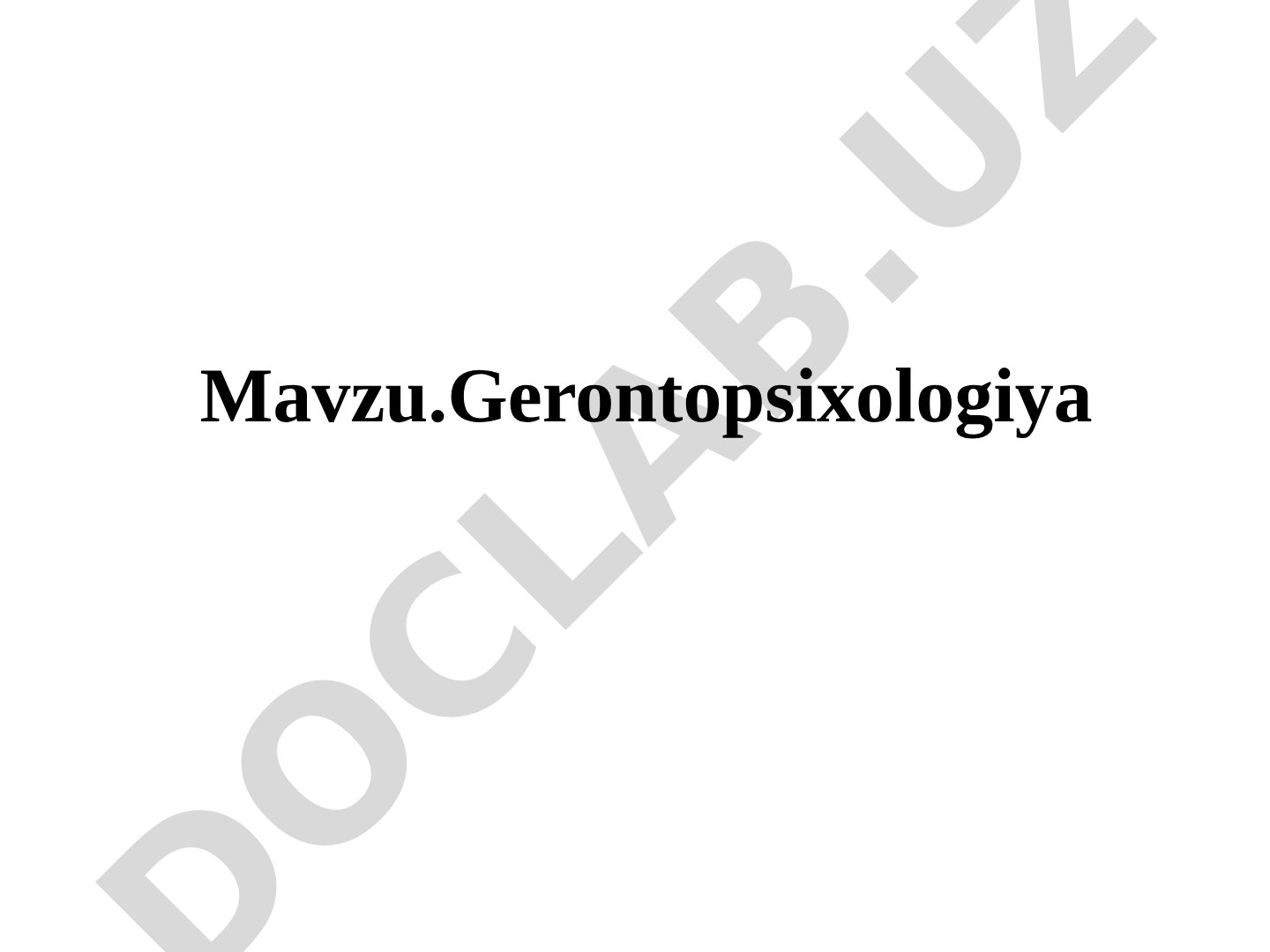 Gerontopsixologiya