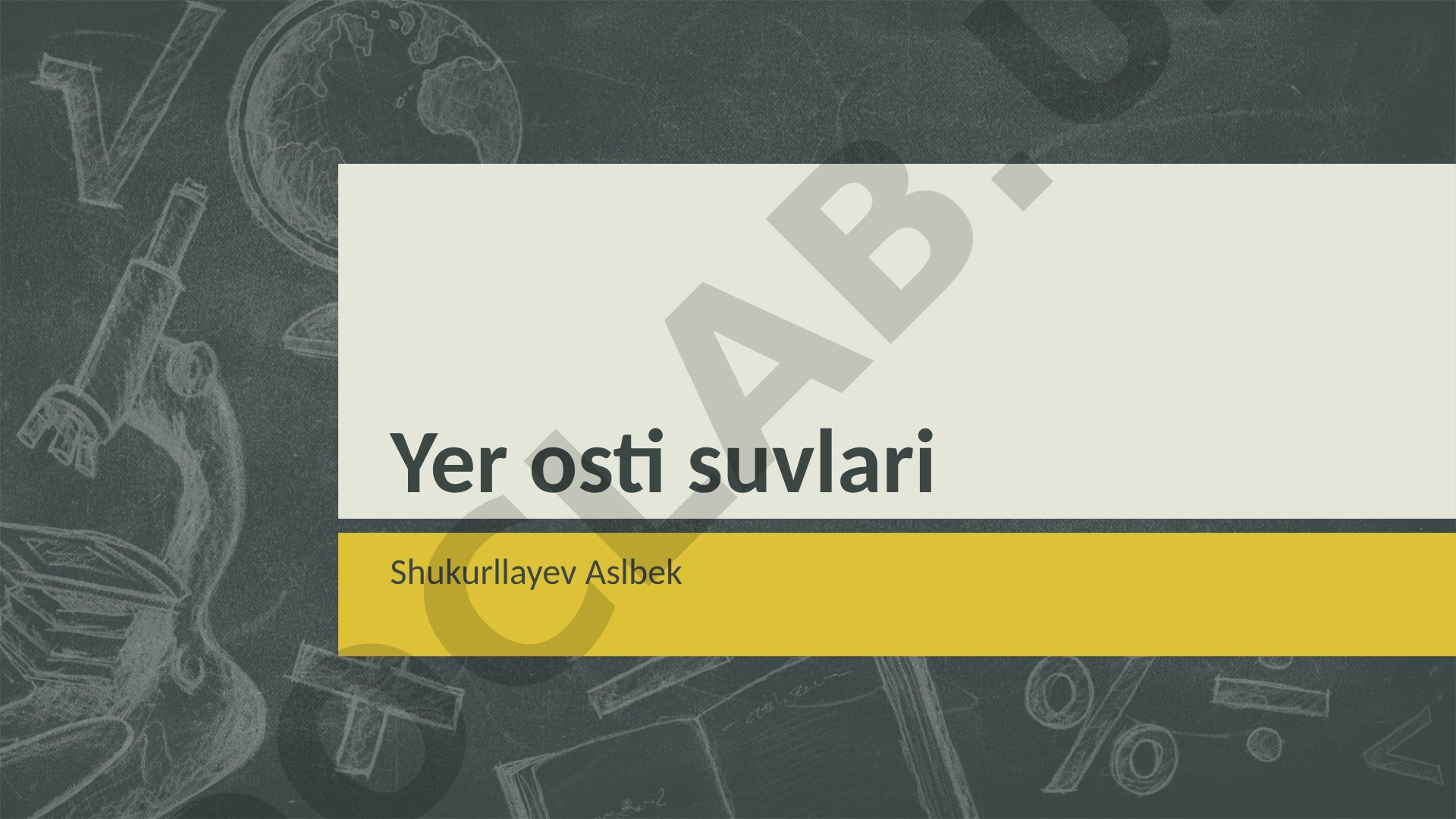 Yer osti suvlari