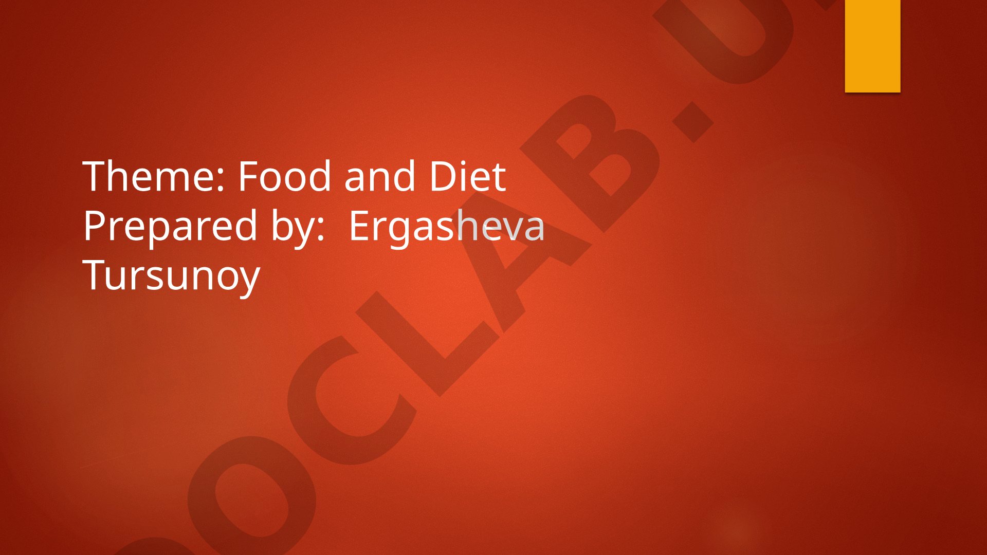 Presentation about food types, balanced diet, healthy eating habits, and special diets