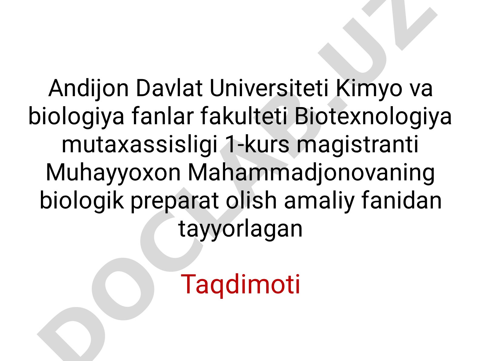 Biotexnologik jarayonlar xom-ashyosi va ulardan olinadigan mahsulotlar
