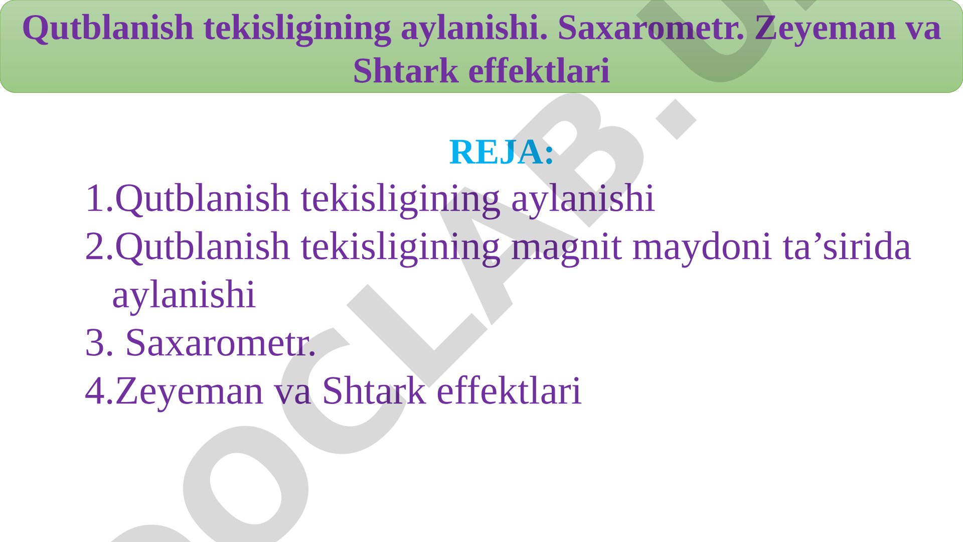 Qutblanish tekisligining aylanishi, Saxarometr, Zeyeman va Shtark effektlari