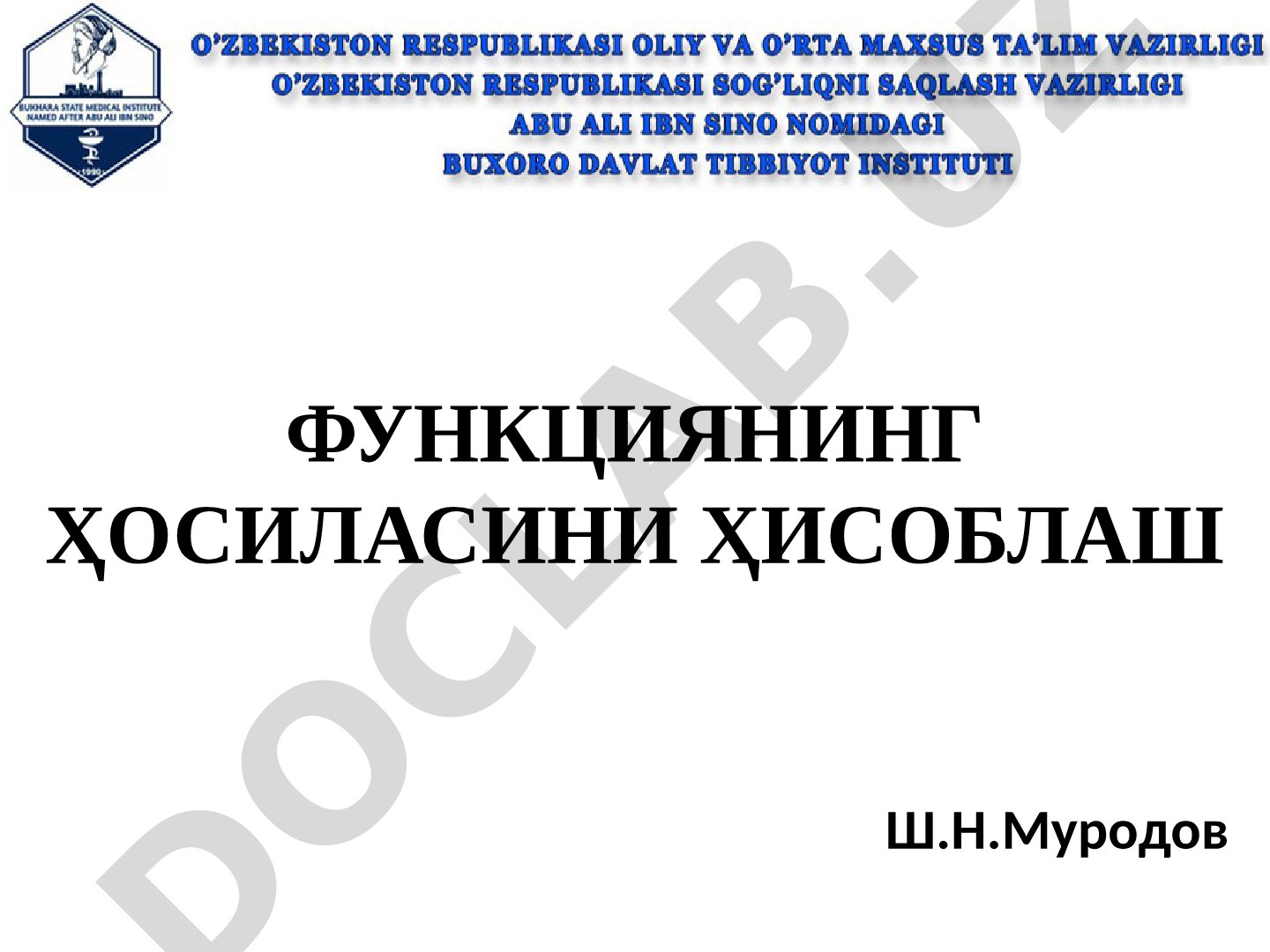 Функциянинг ҳосиласини ва х0 нуқтадаги ҳосиласини ҳисоблаш мисоллари