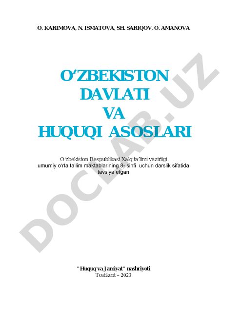 O‘zbekiston davlati va huquqi asoslari