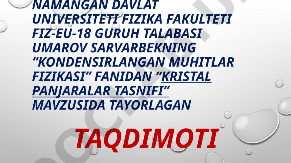 Kristall panjaralar tasnifi