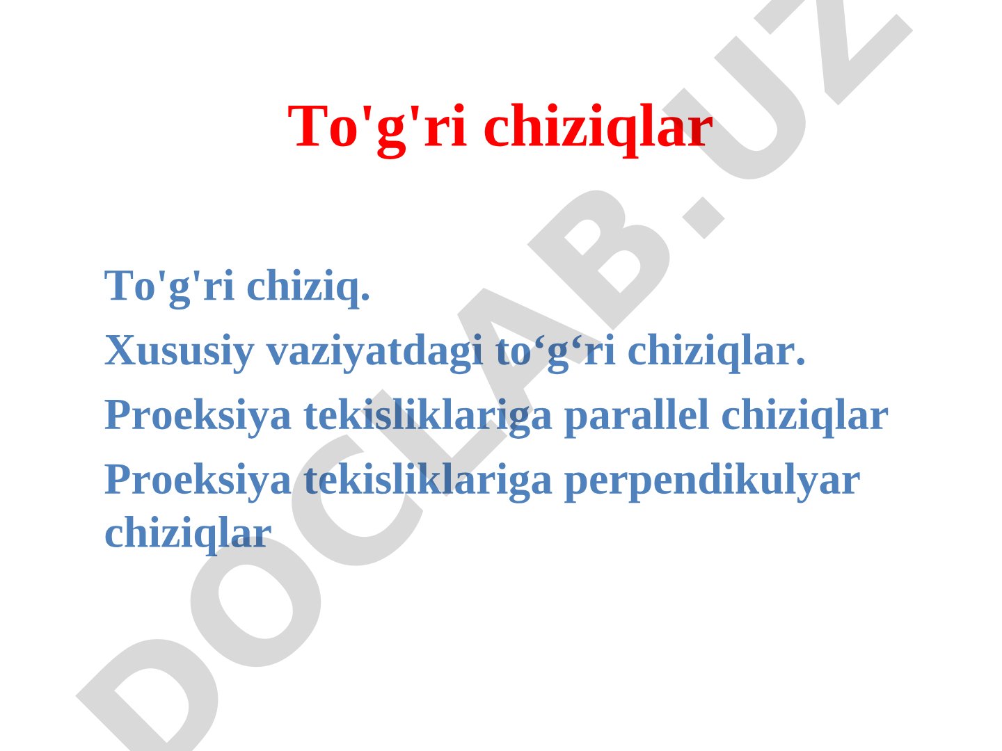 To'g'ri chiziqlar