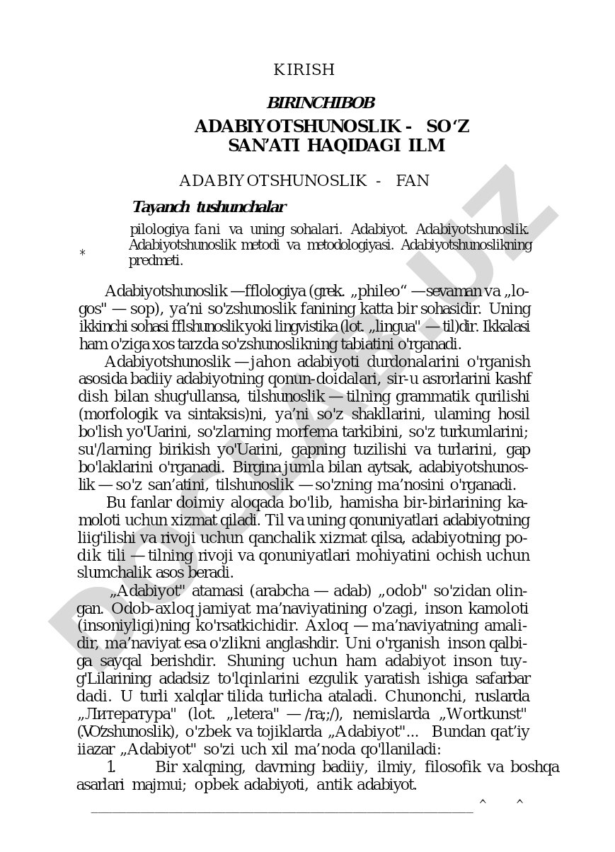 Adabiyotshunoslik - so'z san'ati haqidagi ilm