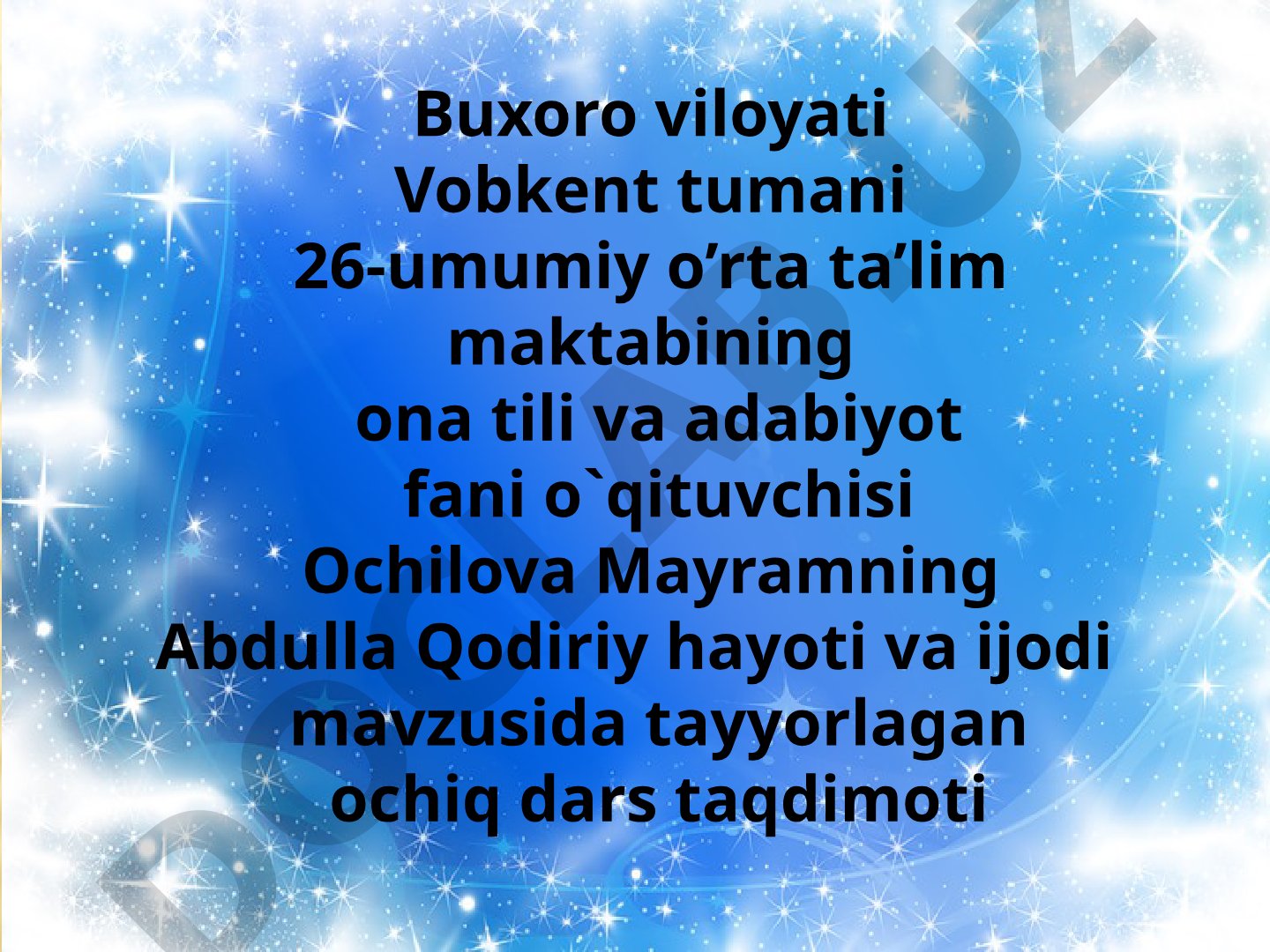 Abdulla Qodiriy hayoti va ijodi
