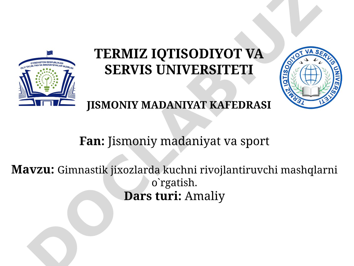 Gimnastik jixozlarda kuchni rivojlantiruvchi mashqlarni o`rgatish