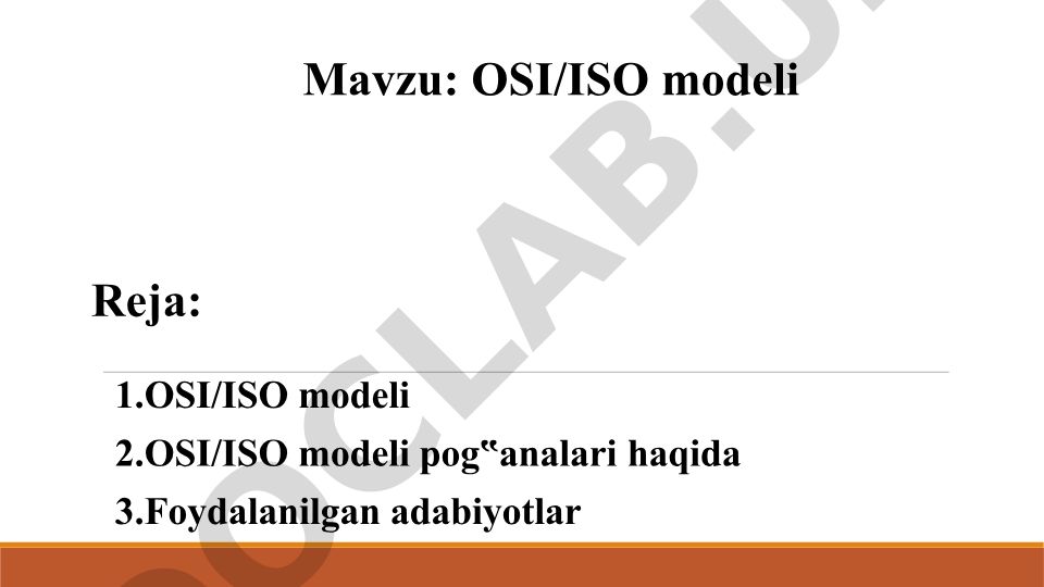 OSI/ISO modeli