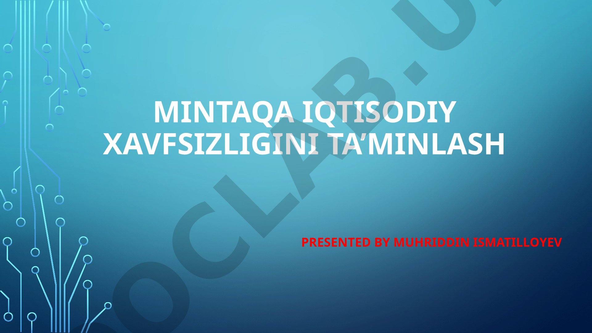 Mintaqa iqtisodiy xavfsizligini ta'minlash