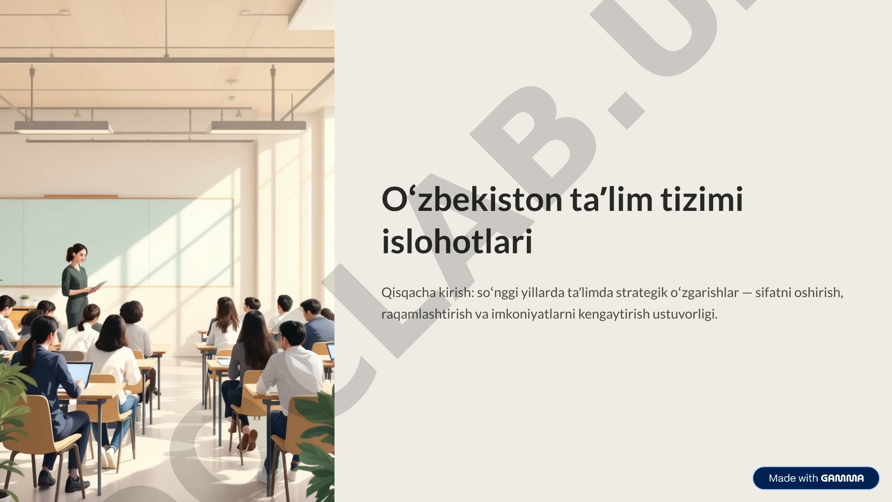 Oʻzbekiston taʼlim tizimi islohotlari