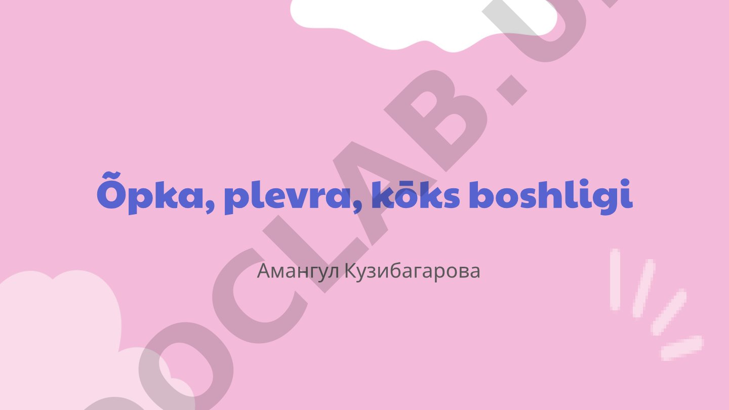 O'pka, plevra, ko'ks boshligi