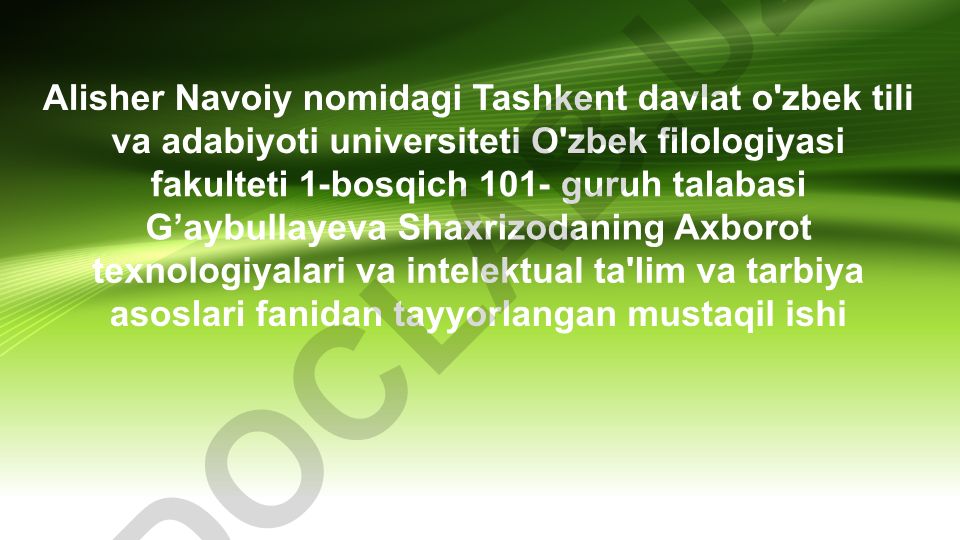 Ta'lim muassasalari uchun elektron axborot-ta'lim tizimini yaratish