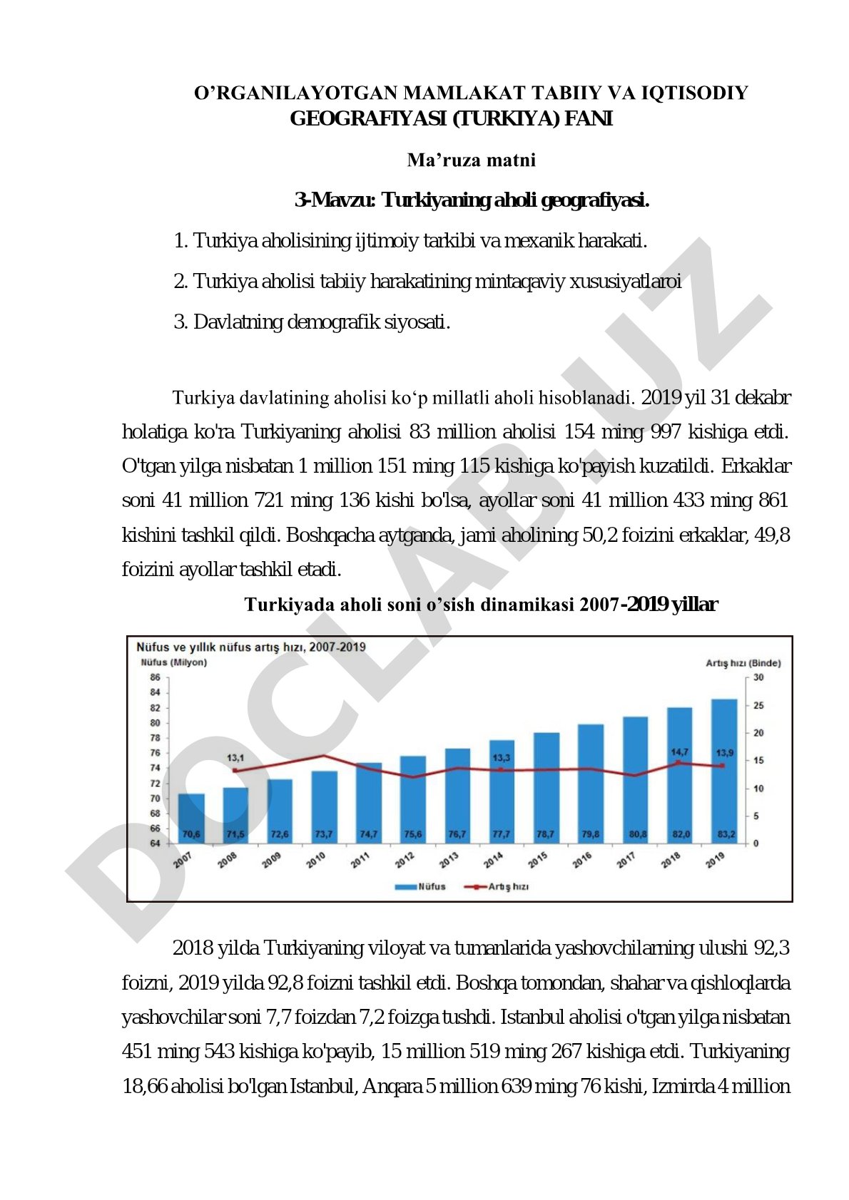 Turkiyaning aholi geografiyasi