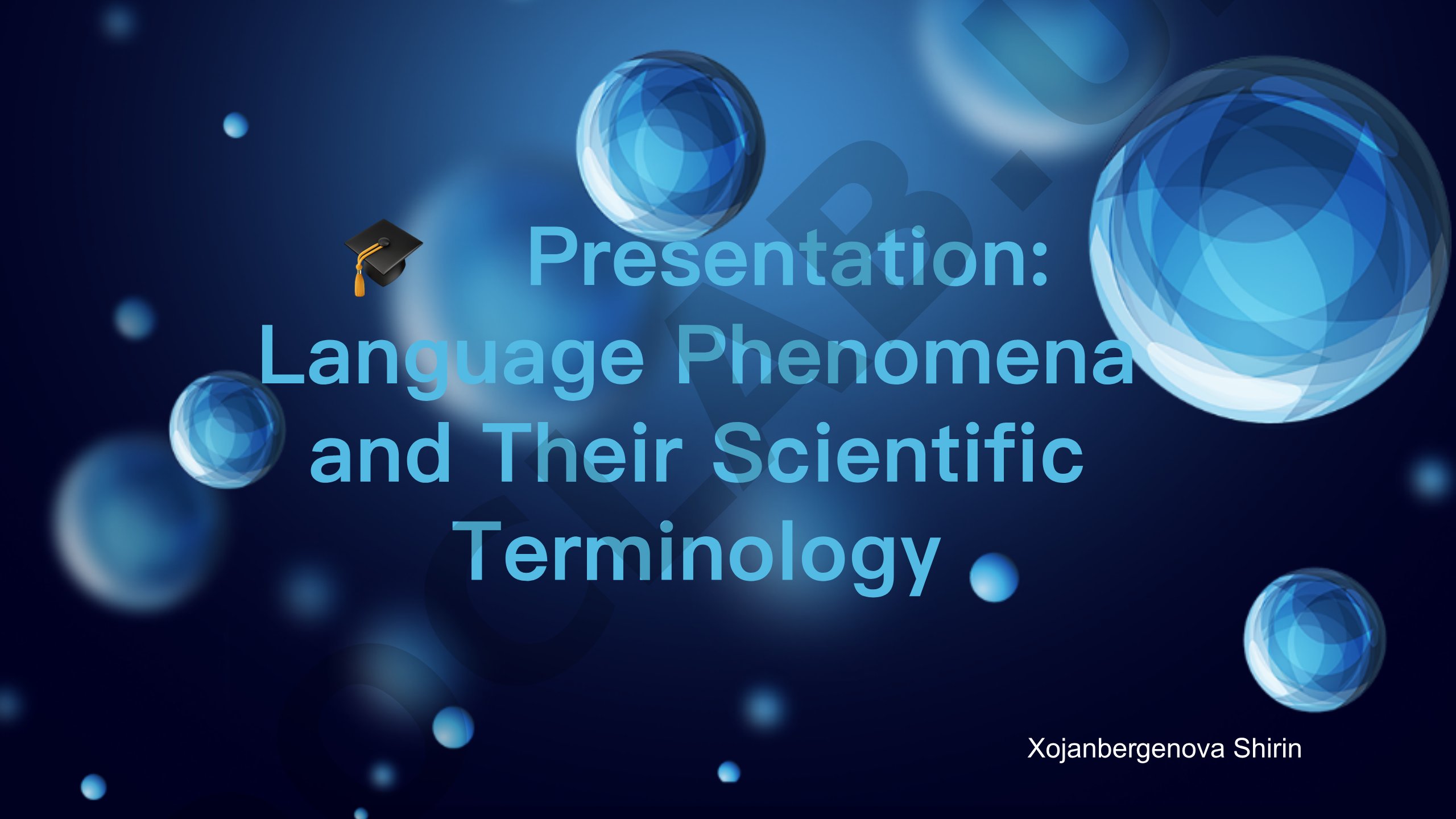 Language Phenomena and Their Scientific Terminology