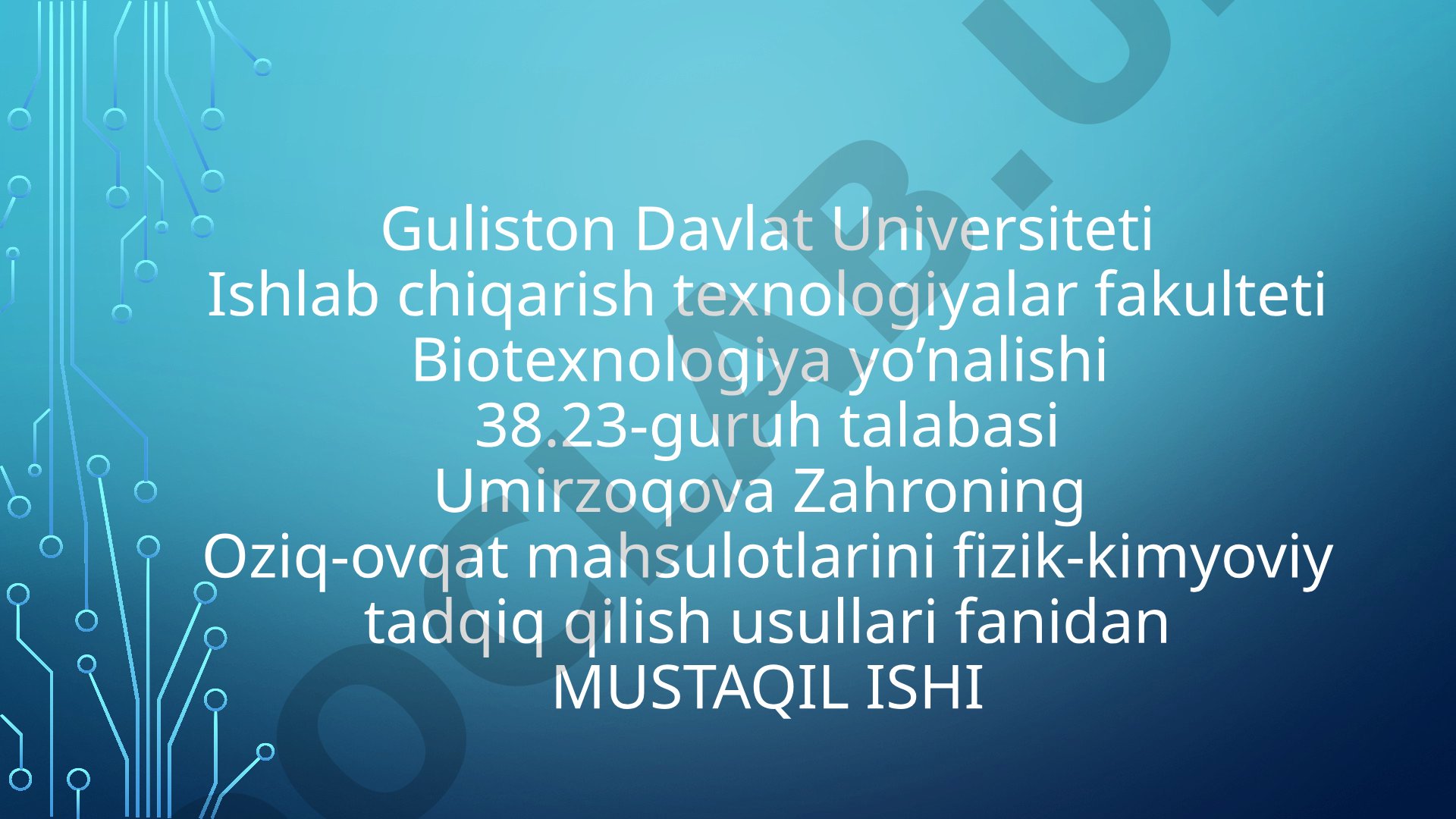 Kolbasalarning sifat ekspertizasi