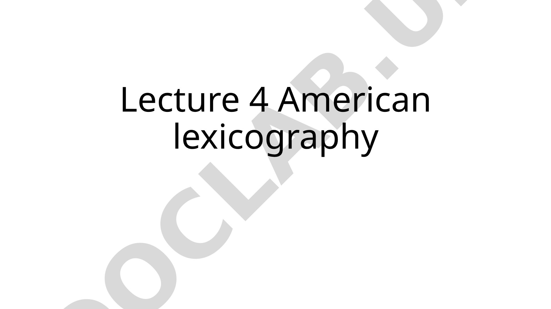 American lexicography