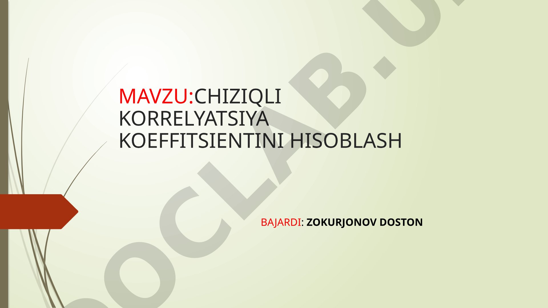 Chiziqli korrelyatsiya koeffitsientini hisoblash