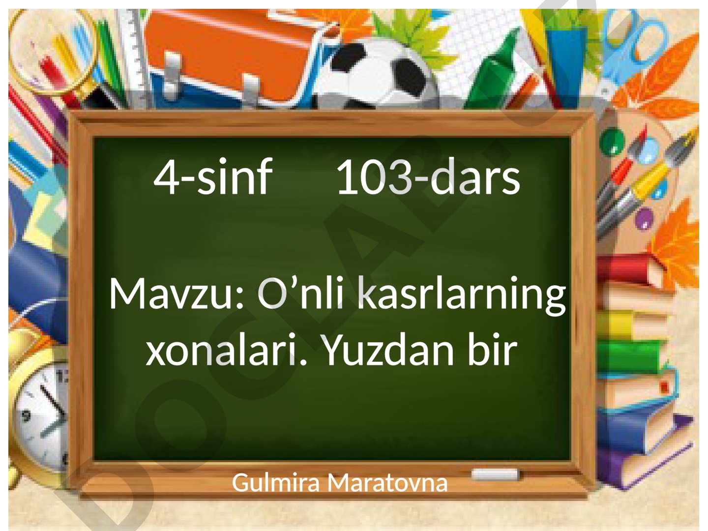 O'nli kasrlarning xonalari. Yuzdan bir