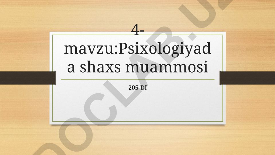 Psixologiyada shaxs muammosi