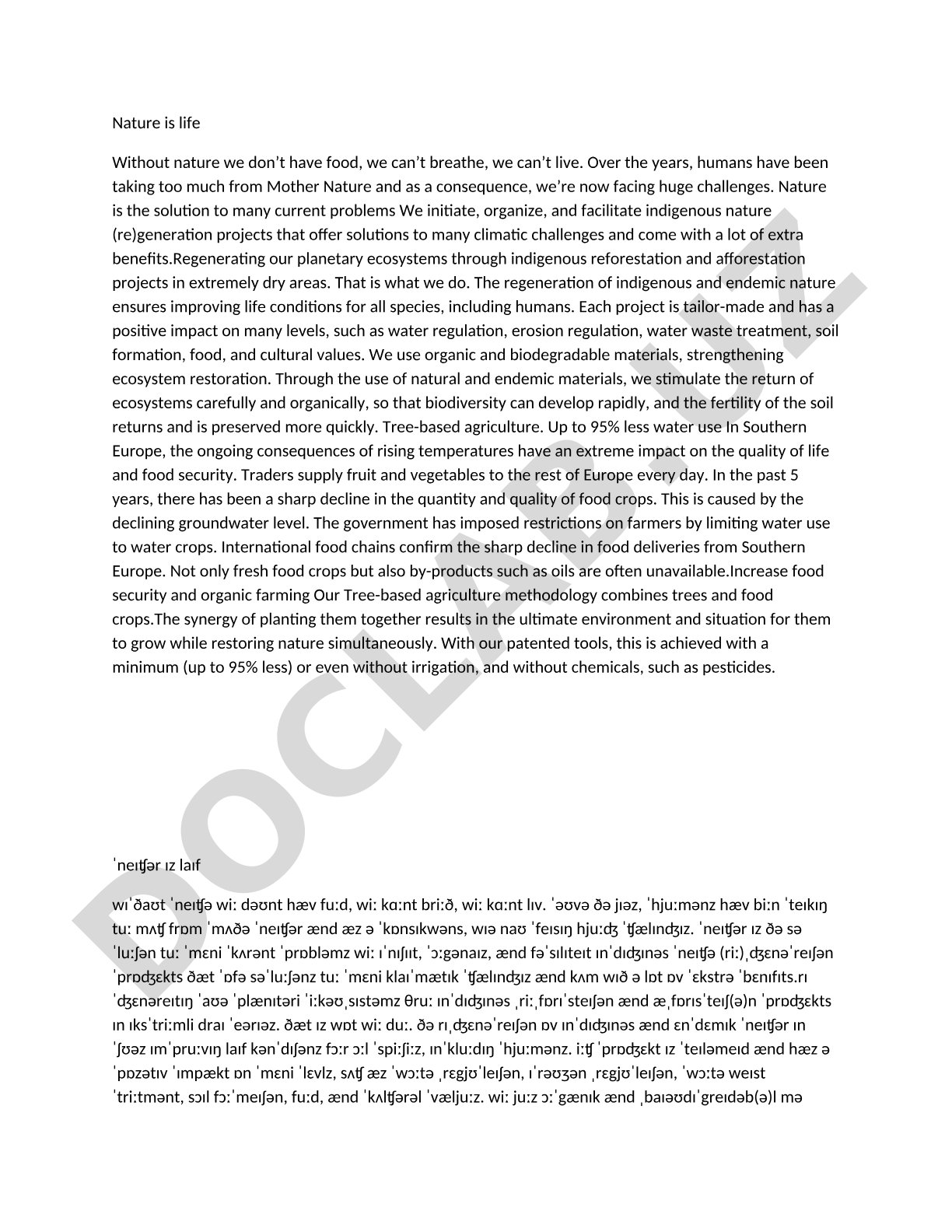 Describes indigenous nature regeneration projects and benefits