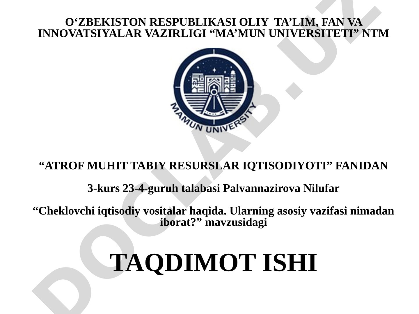 Cheklovchi iqtisodiy vositalar haqida. Ularning asosiy vazifasi nimadan iborat?