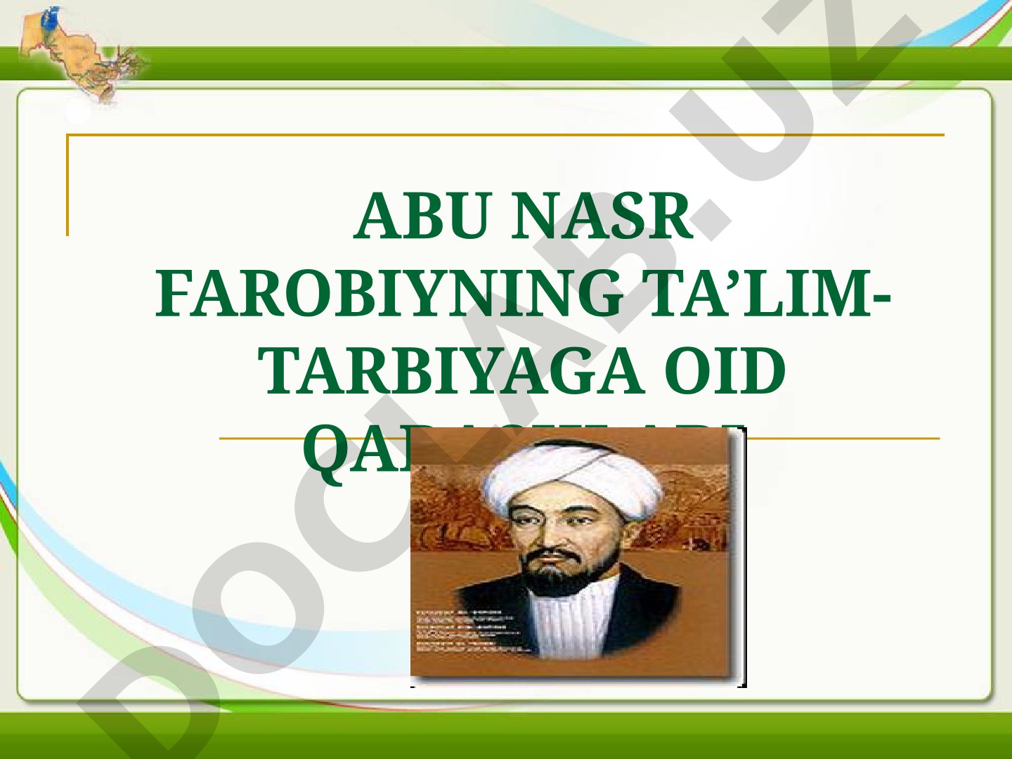 Abu Nasr Farobiyning ta'lim-tarbiyaga oid qarashlari