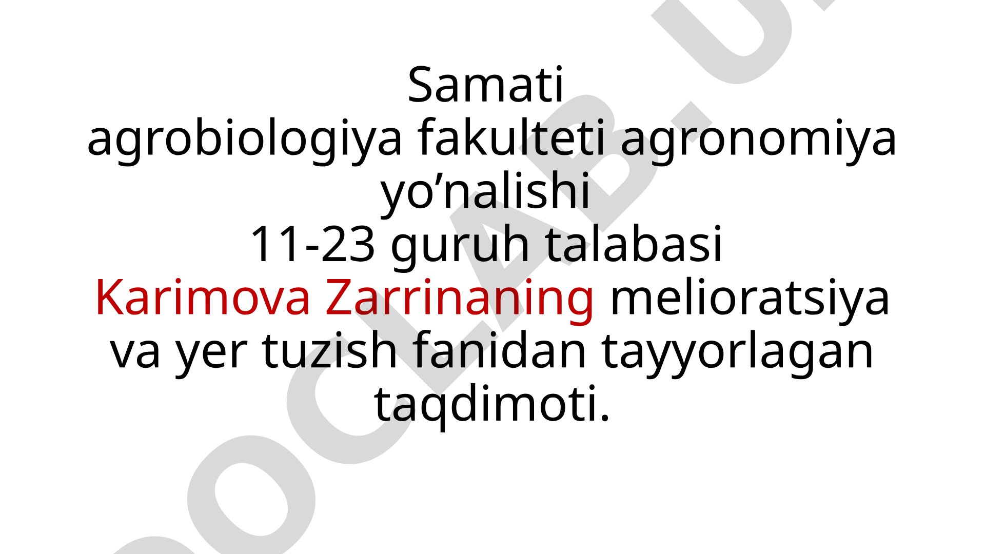 O’zbekiston Respublikasi Yer kodeksini o’rganish