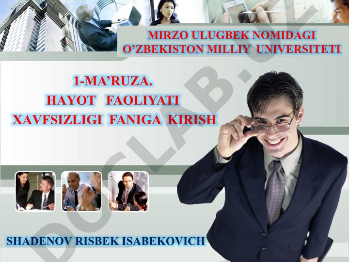 Hayot faoliyati xavfsizligi faniga kirish