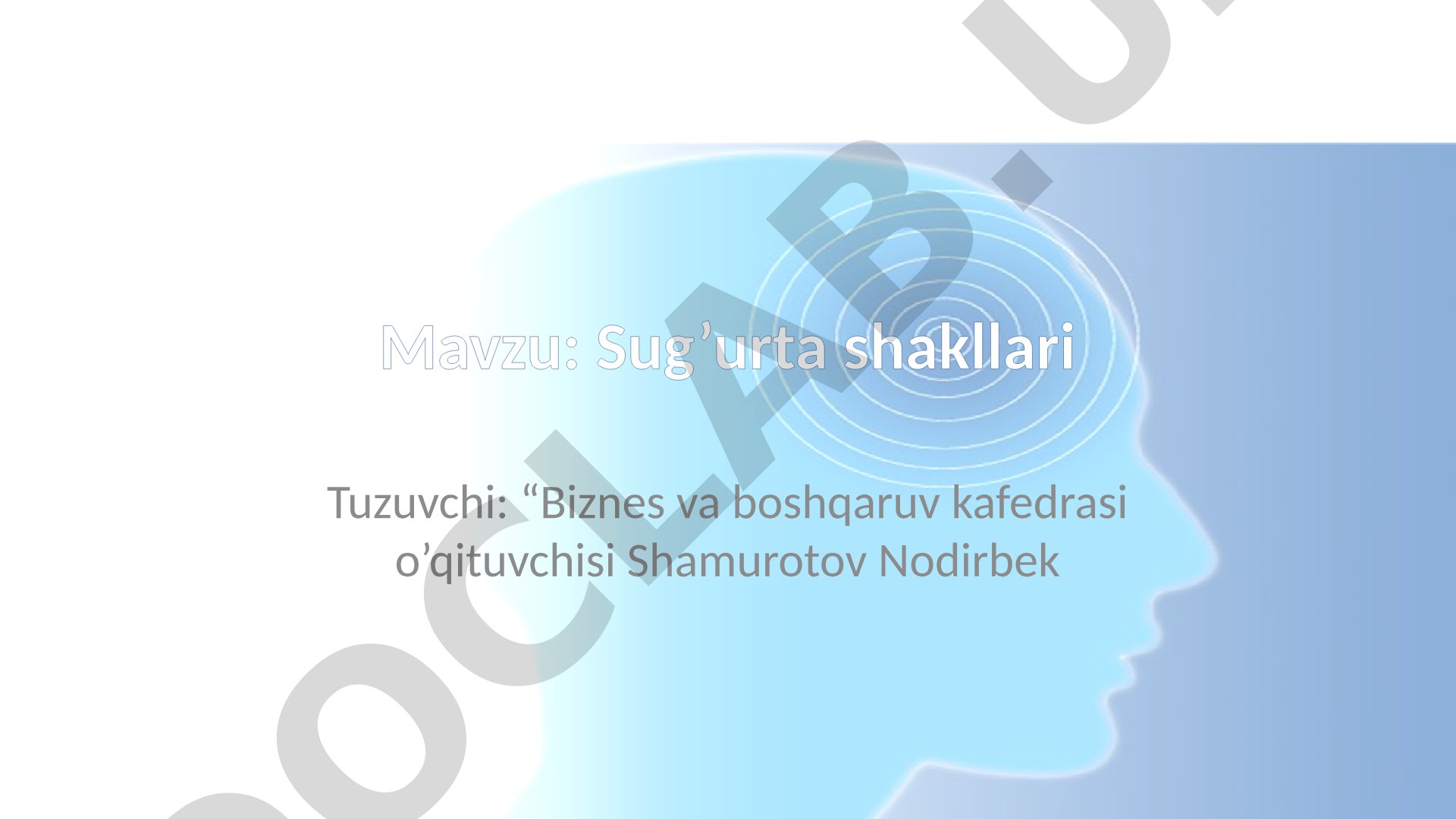 Sug'urta shakllari