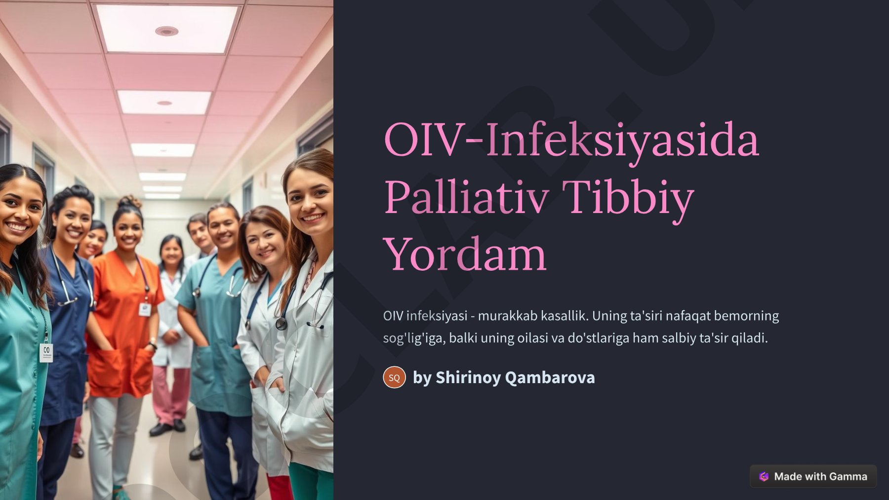 OIV-Infeksiyasida Palliativ Tibbiy Yordam