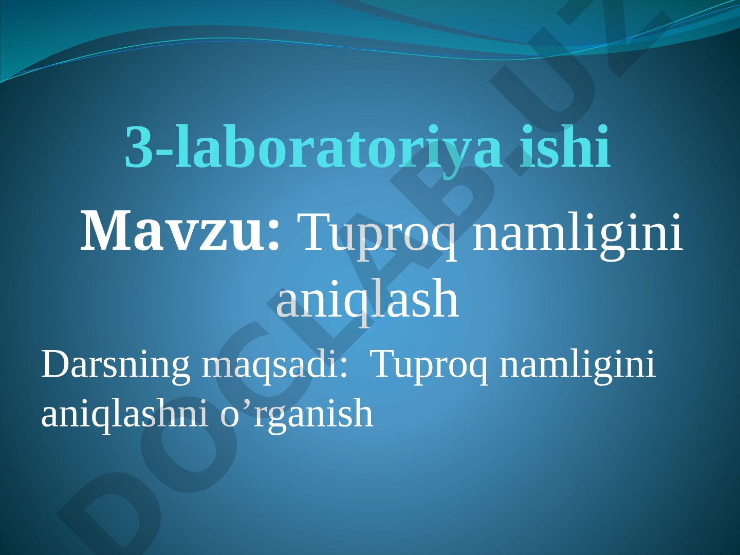 Tuproq namligini aniqlash