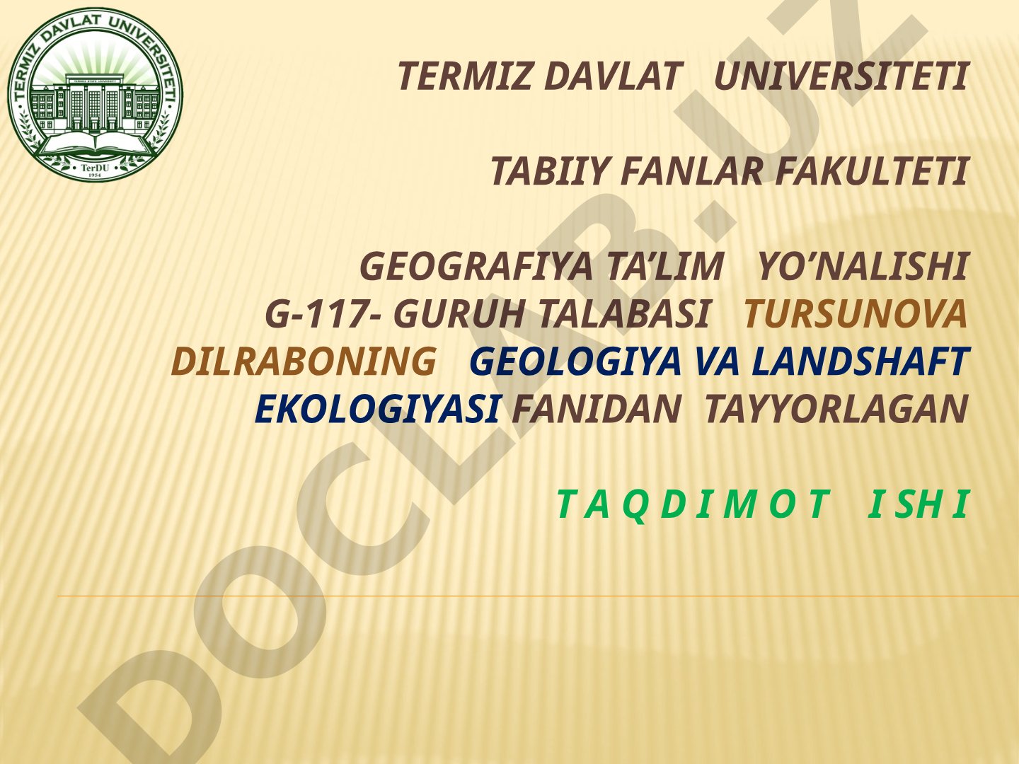 Urbanizatsiyaning ekologik jihatlari