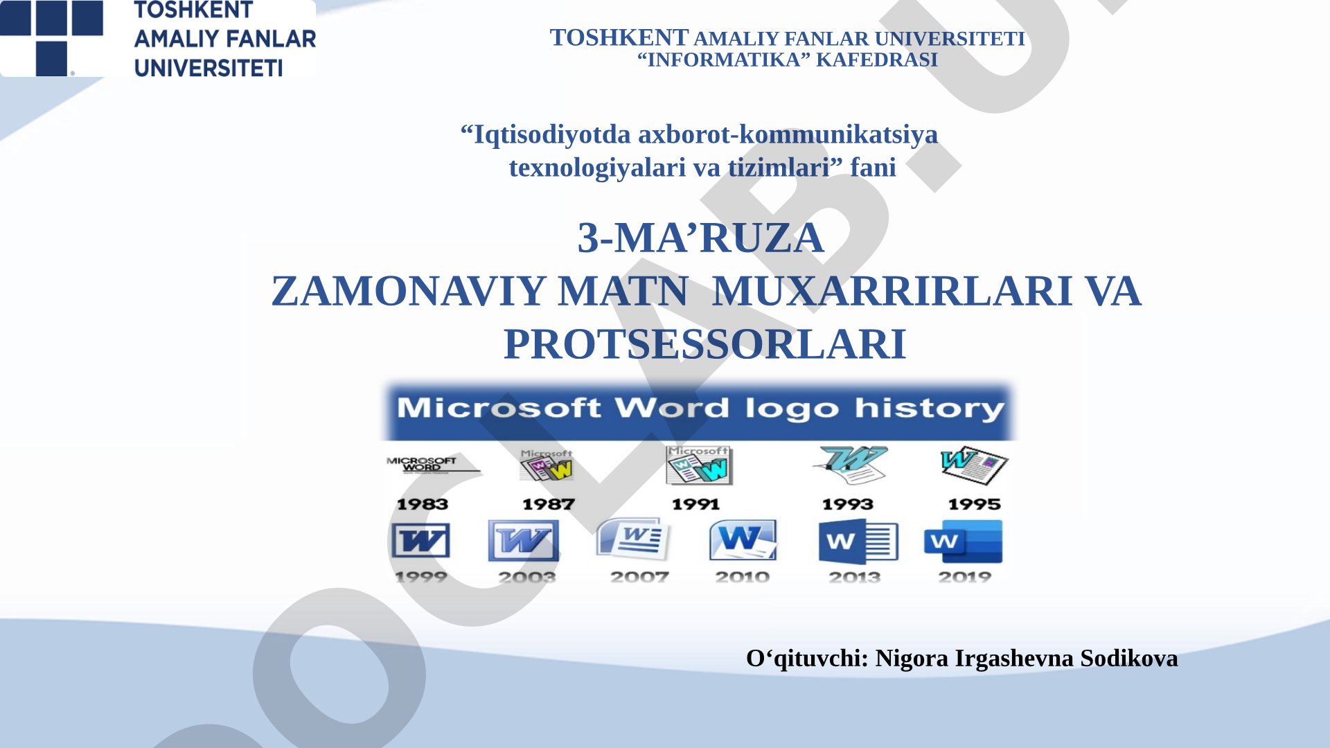 Zamonaviy matn muxarrirlari va protsessorlari