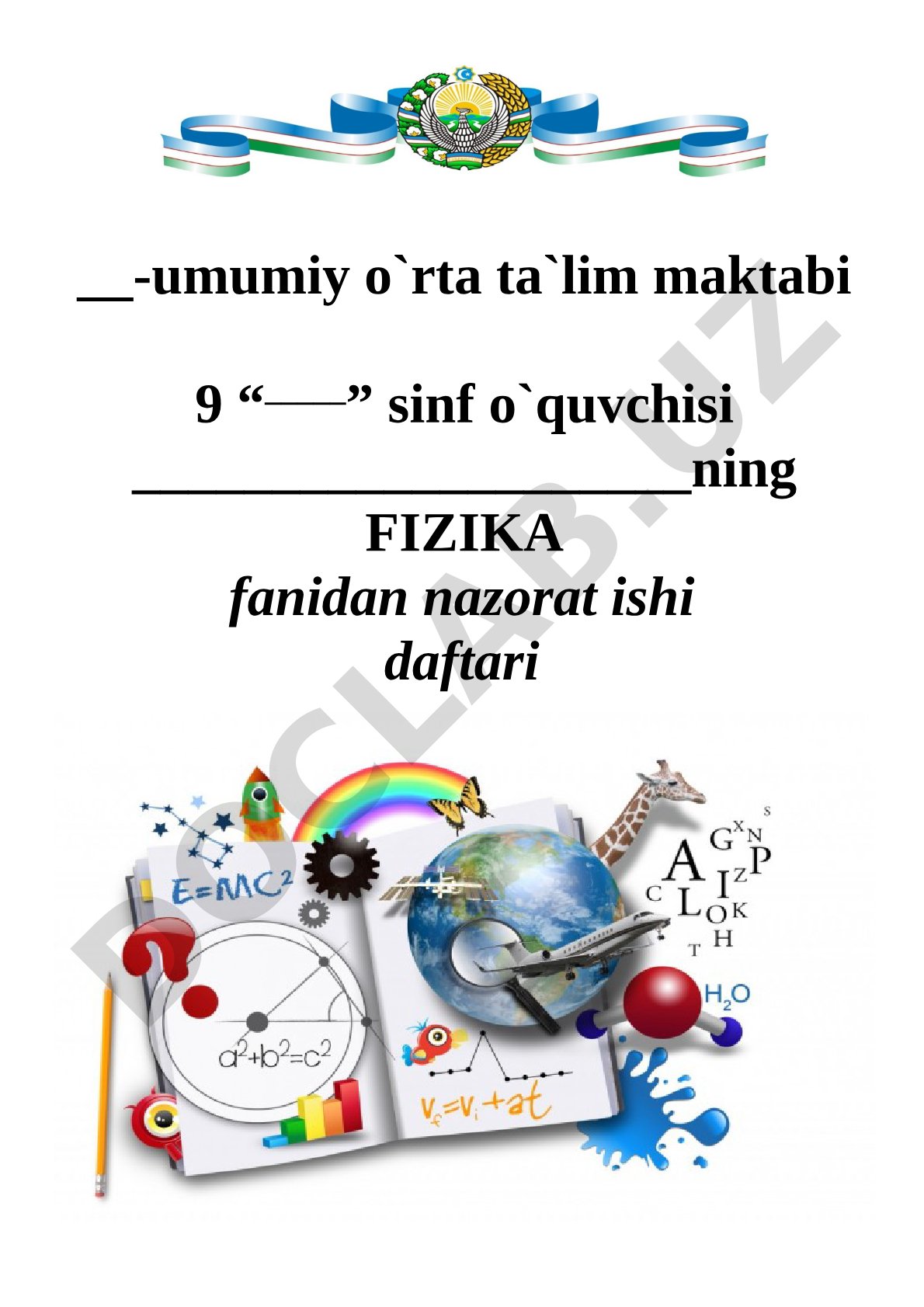 9-sinf fizika fanidan 1-chorak testlari