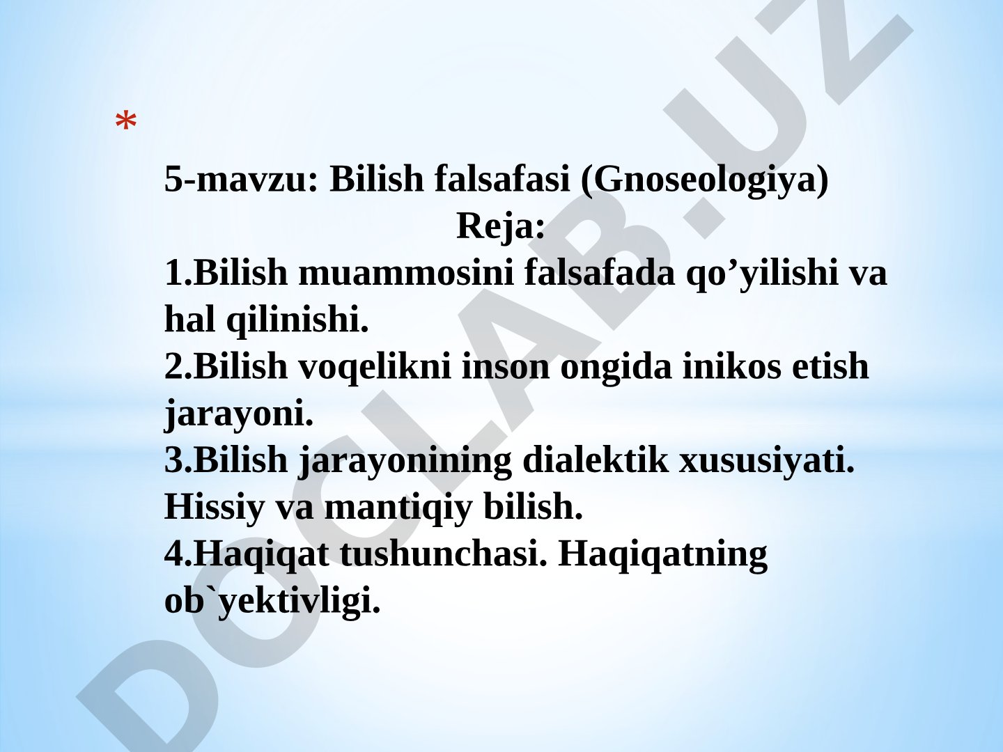 Bilish falsafasi (Gnoseologiya)