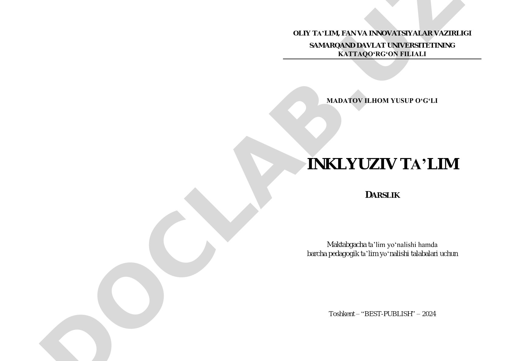 Inklyuziv ta'lim